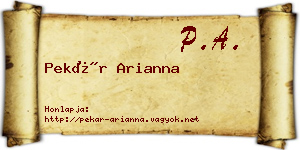 Pekár Arianna névjegykártya